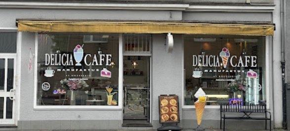 Außenansicht Delicia Eiscafe in Düsseldorf